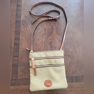 Dooney&Bourke North South Triple Zipper Nylon Crossbody Khaki Bag